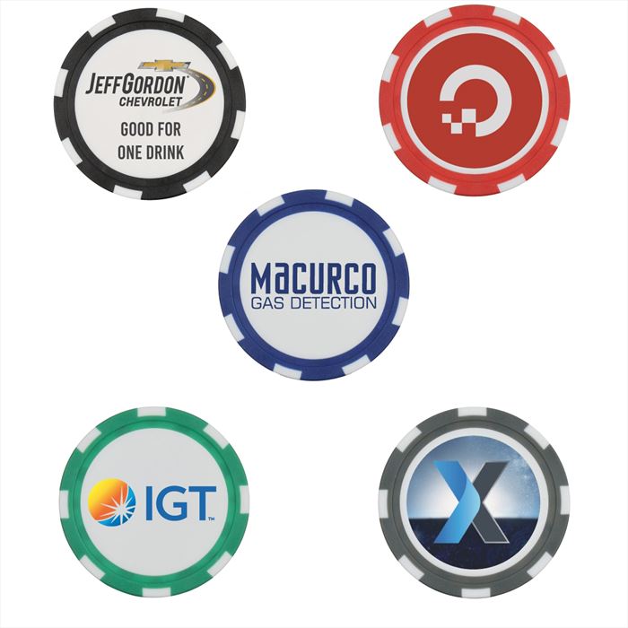 NST11211 Striped Poker Chips with Custom Imprint